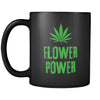 Weed Flower Power 11oz Black Mug-Drinkware-Teelime | shirts-hoodies-mugs