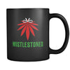 Weed Mistlestoned 11oz Black Mug-Drinkware-Teelime | shirts-hoodies-mugs