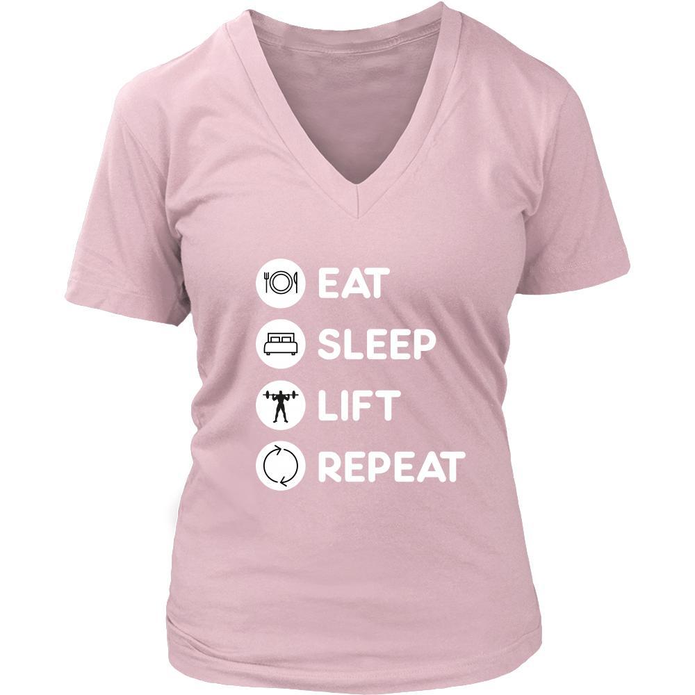 Weightlifting - Eat Sleep Lift Repeat - Weightlifting Hobby Shirt-T-shirt-Teelime | shirts-hoodies-mugs