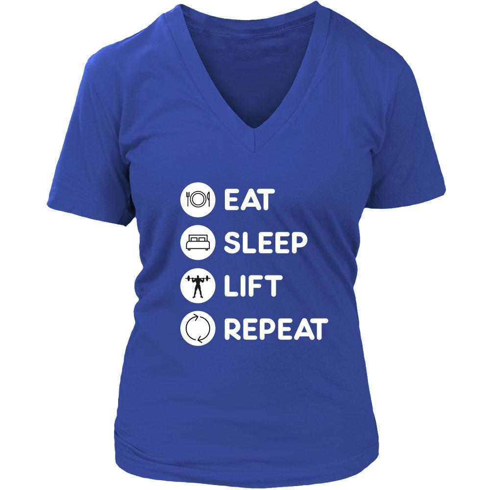 Weightlifting - Eat Sleep Lift Repeat - Weightlifting Hobby Shirt-T-shirt-Teelime | shirts-hoodies-mugs