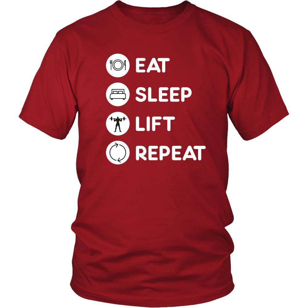 Weightlifting - Eat Sleep Lift Repeat - Weightlifting Hobby Shirt-T-shirt-Teelime | shirts-hoodies-mugs