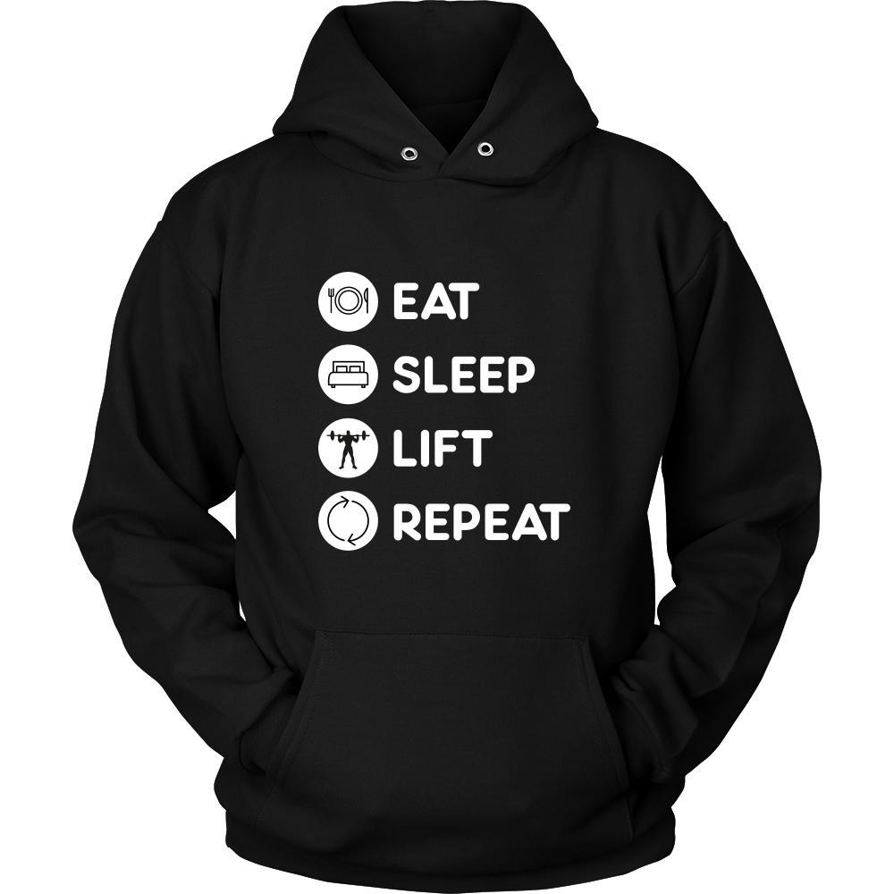 Weightlifting - Eat Sleep Lift Repeat - Weightlifting Hobby Shirt-T-shirt-Teelime | shirts-hoodies-mugs