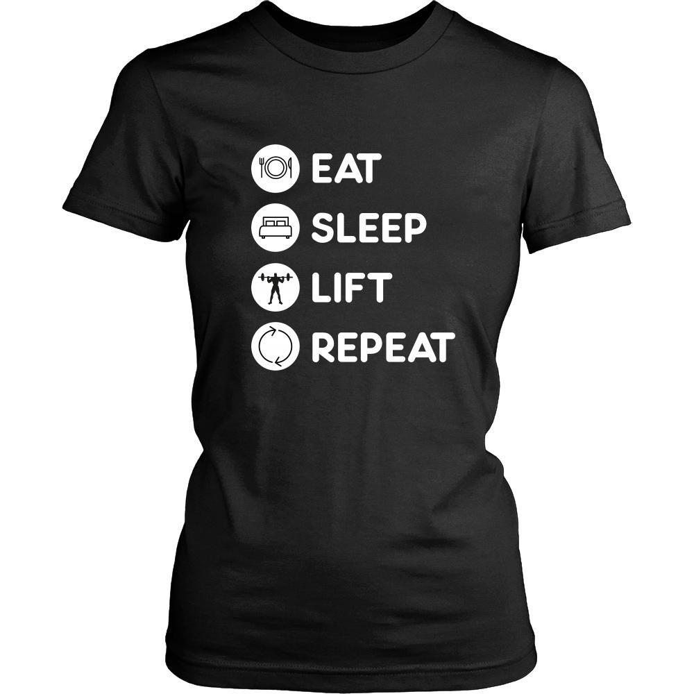 Weightlifting - Eat Sleep Lift Repeat - Weightlifting Hobby Shirt-T-shirt-Teelime | shirts-hoodies-mugs