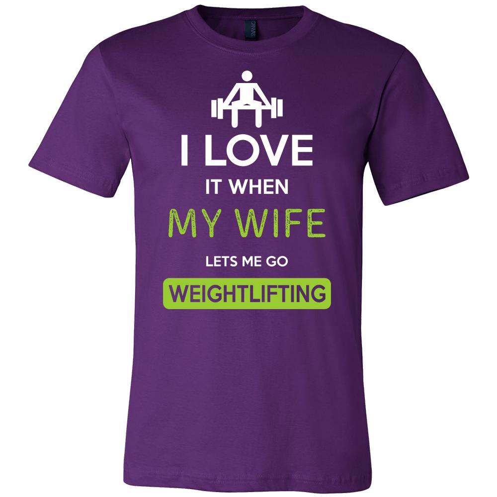 Weightlifting Shirt - I love it when my wife lets me go Weightlifting - Hobby Gift-T-shirt-Teelime | shirts-hoodies-mugs