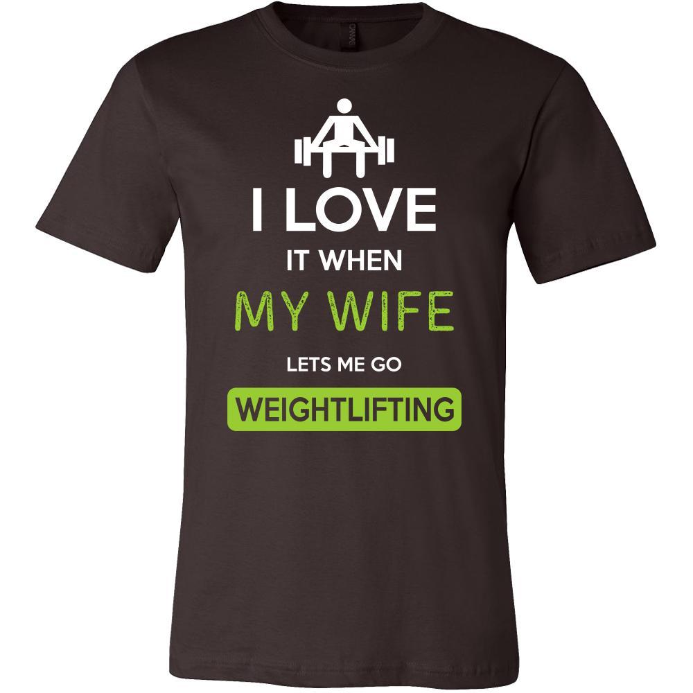 Weightlifting Shirt - I love it when my wife lets me go Weightlifting - Hobby Gift-T-shirt-Teelime | shirts-hoodies-mugs