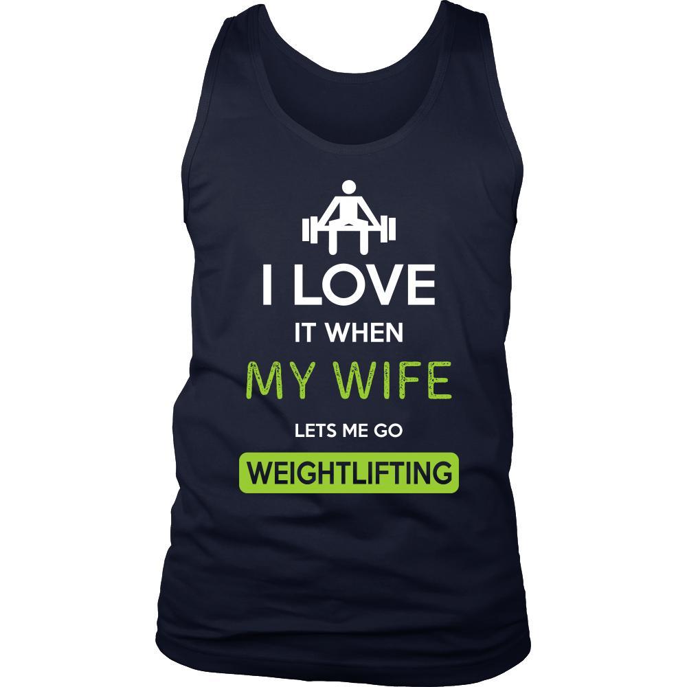 Weightlifting Shirt - I love it when my wife lets me go Weightlifting - Hobby Gift-T-shirt-Teelime | shirts-hoodies-mugs