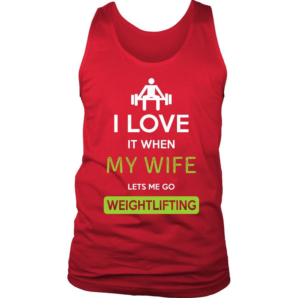 Weightlifting Shirt - I love it when my wife lets me go Weightlifting - Hobby Gift-T-shirt-Teelime | shirts-hoodies-mugs