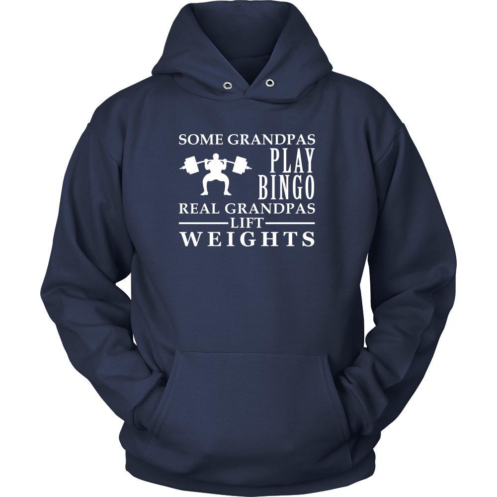 Weightlifting Shirt Some Grandpas play bingo, real Grandpas go Weightlifting Family Hobby-T-shirt-Teelime | shirts-hoodies-mugs