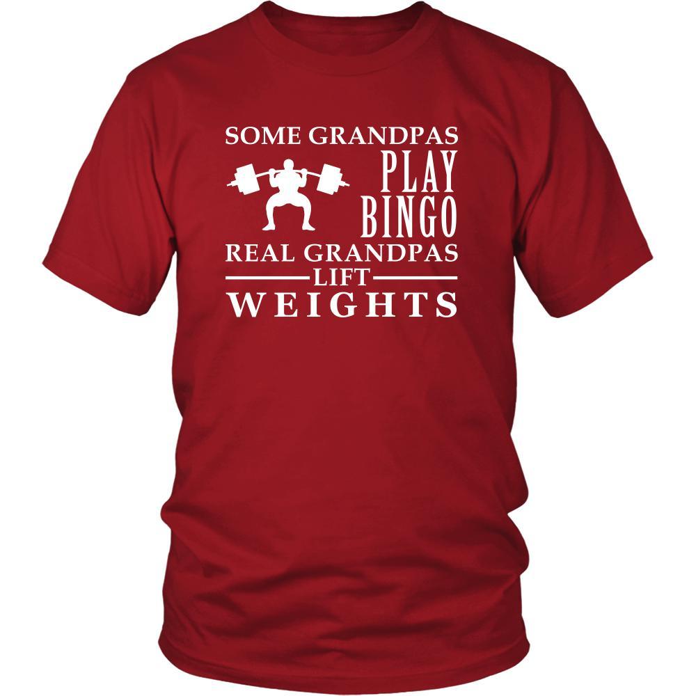 Weightlifting Shirt Some Grandpas play bingo, real Grandpas go Weightlifting Family Hobby-T-shirt-Teelime | shirts-hoodies-mugs