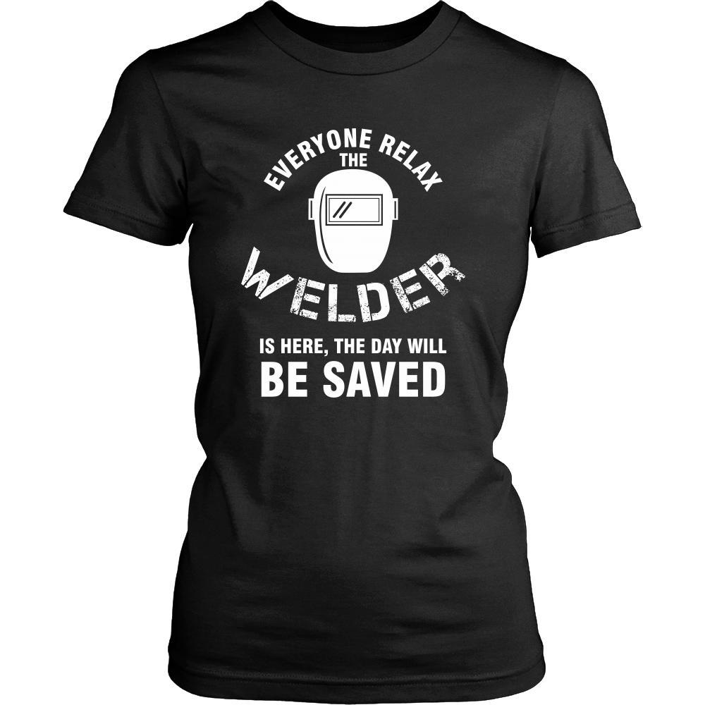 Welder Shirt - Everyone relax the Welder is here, the day will be save shortly - Profession Gift-T-shirt-Teelime | shirts-hoodies-mugs