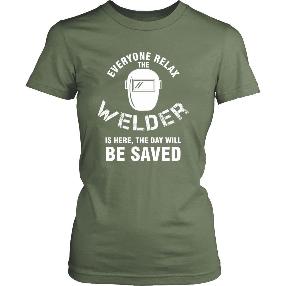Welder Shirt - Everyone relax the Welder is here, the day will be save shortly - Profession Gift-T-shirt-Teelime | shirts-hoodies-mugs