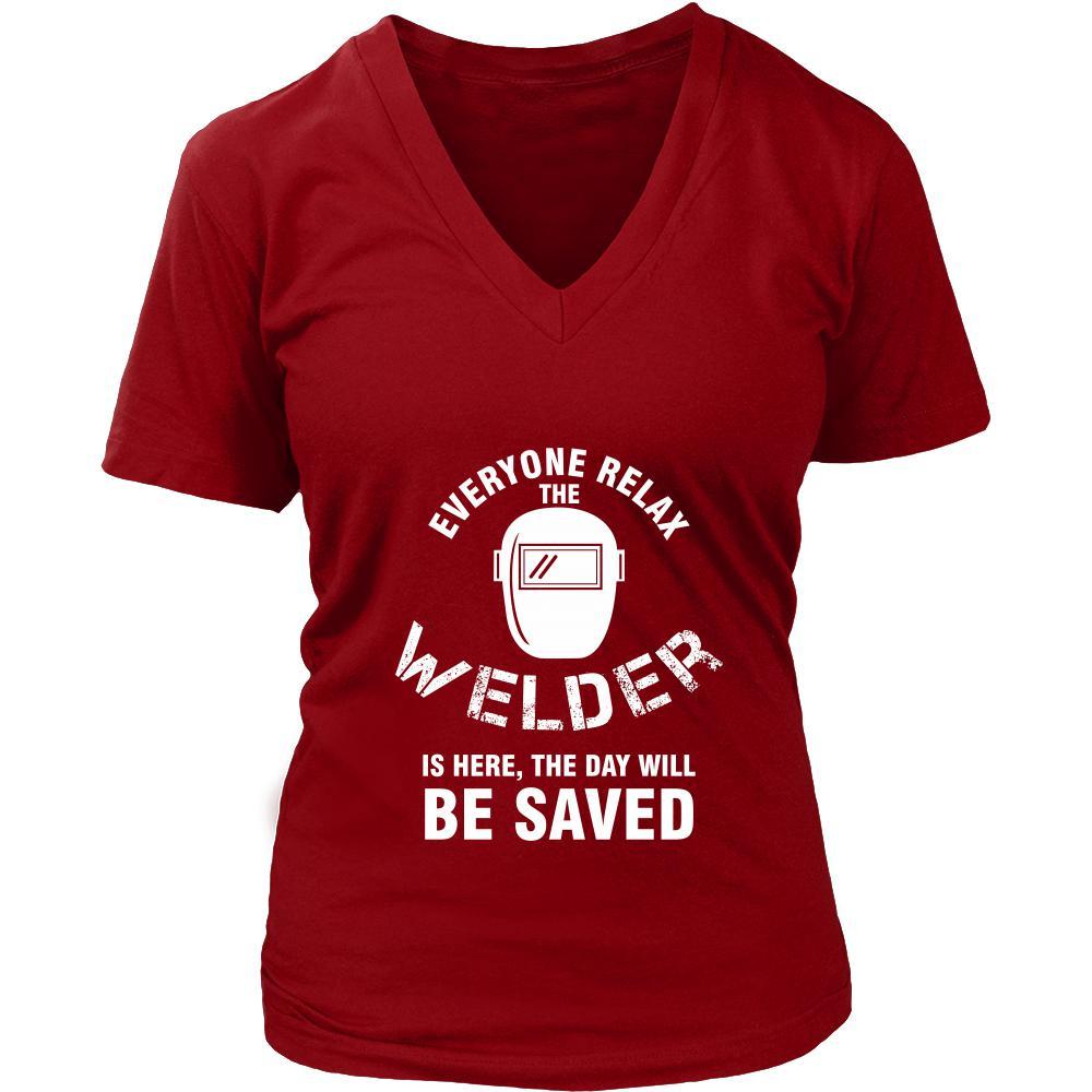 Welder Shirt - Everyone relax the Welder is here, the day will be save shortly - Profession Gift-T-shirt-Teelime | shirts-hoodies-mugs