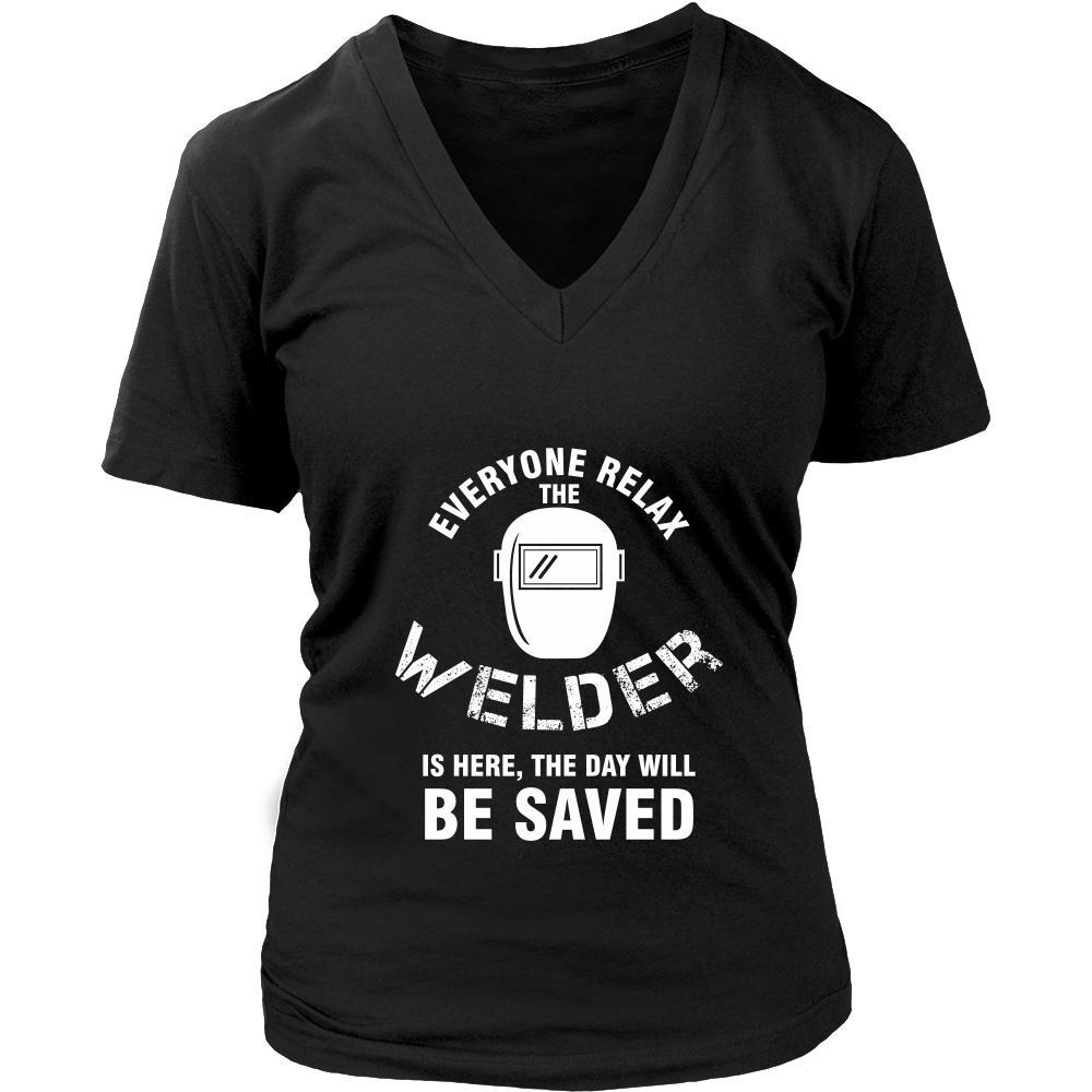 Welder Shirt - Everyone relax the Welder is here, the day will be save shortly - Profession Gift-T-shirt-Teelime | shirts-hoodies-mugs