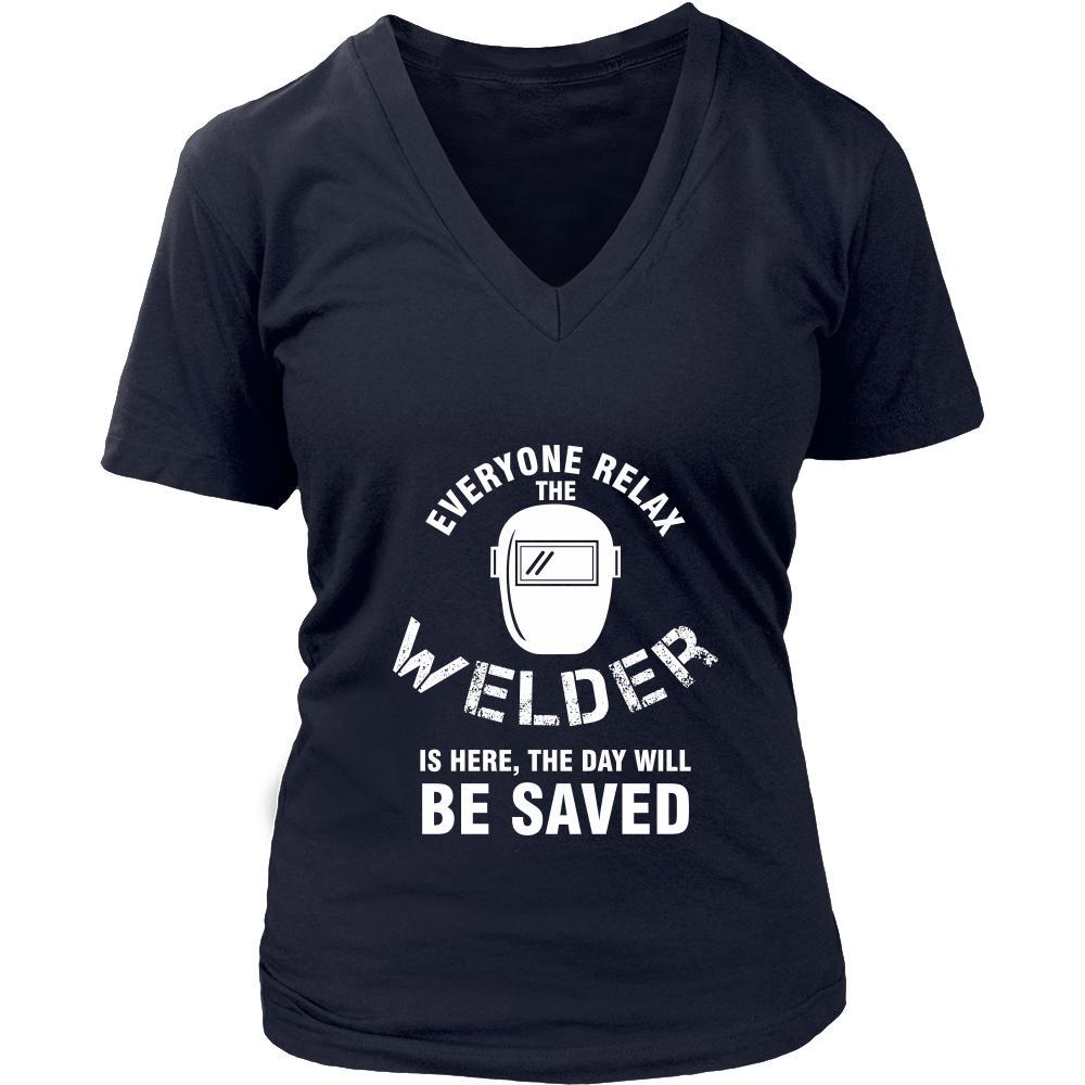 Welder Shirt - Everyone relax the Welder is here, the day will be save shortly - Profession Gift-T-shirt-Teelime | shirts-hoodies-mugs