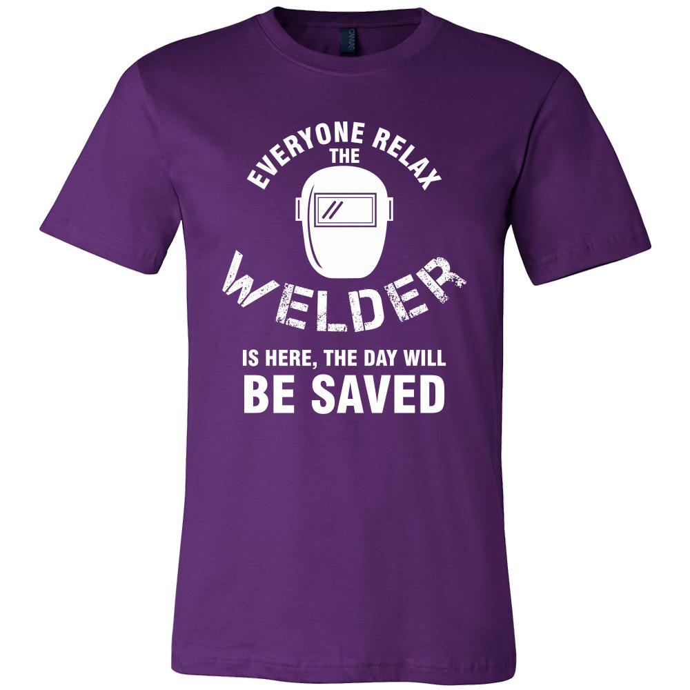 Welder Shirt - Everyone relax the Welder is here, the day will be save shortly - Profession Gift-T-shirt-Teelime | shirts-hoodies-mugs