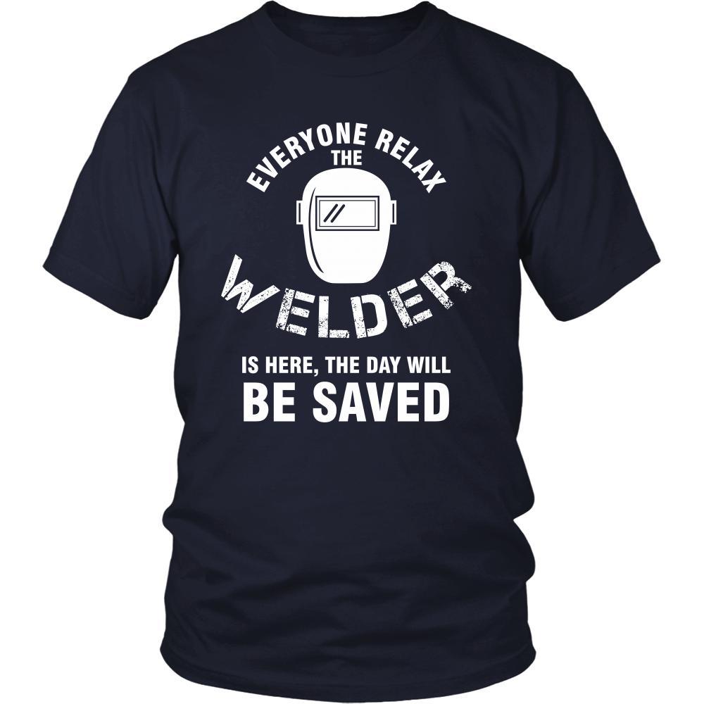 Welder Shirt - Everyone relax the Welder is here, the day will be save shortly - Profession Gift-T-shirt-Teelime | shirts-hoodies-mugs
