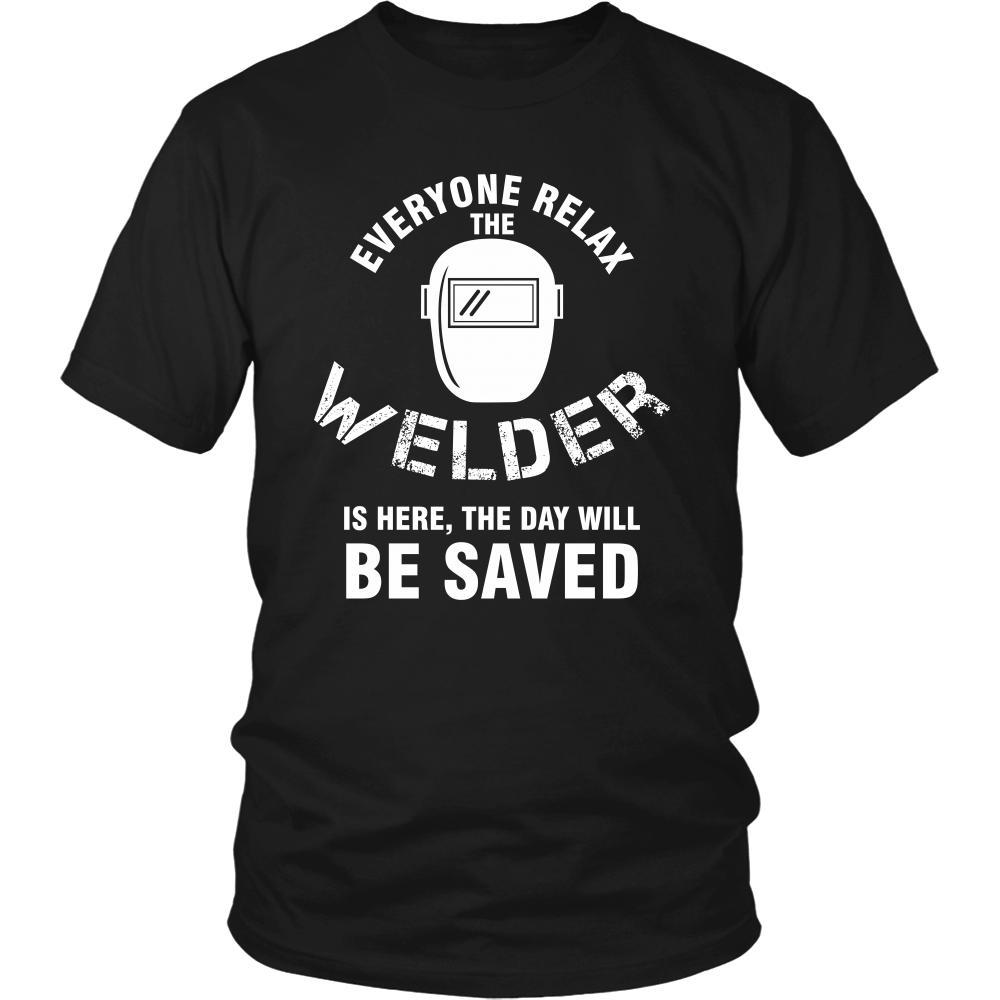 Welder Shirt - Everyone relax the Welder is here, the day will be save shortly - Profession Gift-T-shirt-Teelime | shirts-hoodies-mugs