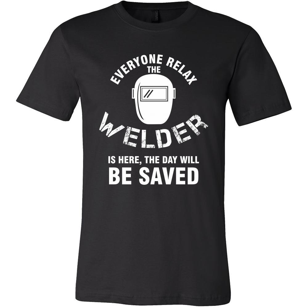Welder Shirt - Everyone relax the Welder is here, the day will be save shortly - Profession Gift-T-shirt-Teelime | shirts-hoodies-mugs