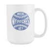 Where my pitches at mug - Baseball mug Baseball coffee cup (15oz)-Drinkware-Teelime | shirts-hoodies-mugs
