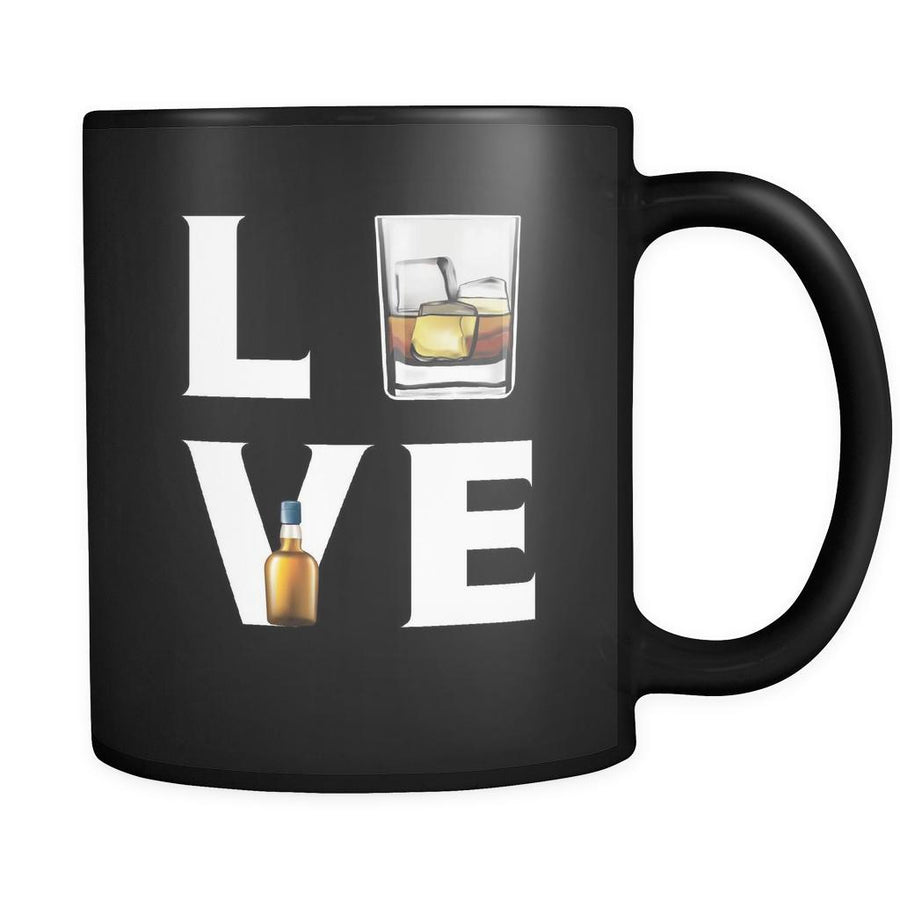 Whiskey - LOVE Whiskey - 11oz Black Mug-Drinkware-Teelime | shirts-hoodies-mugs