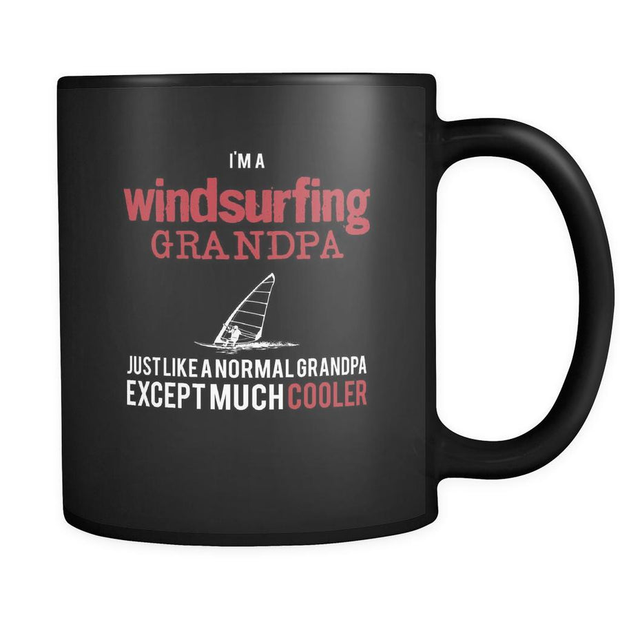 Windsurfing I'm a windsurfing grandpa just like a normal grandpa except much cooler 11oz Black Mug-Drinkware-Teelime | shirts-hoodies-mugs