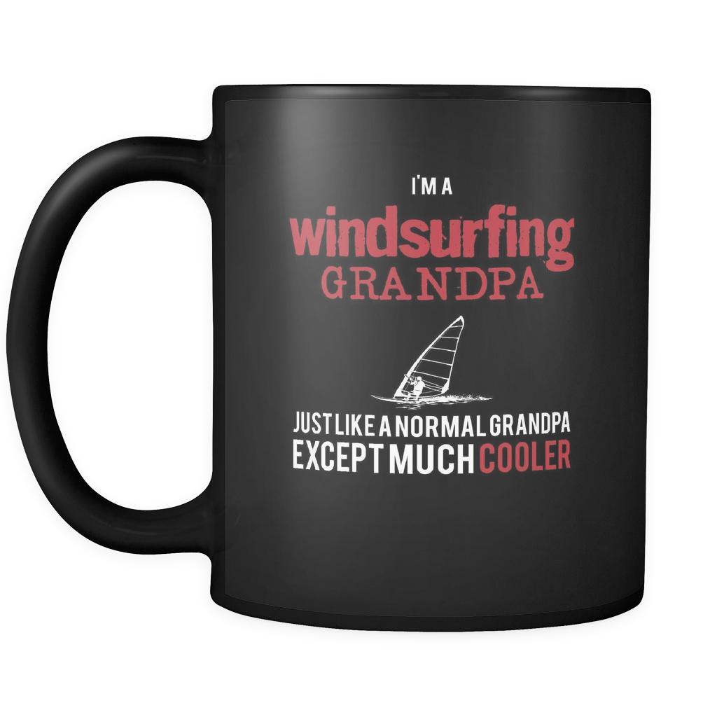 Windsurfing I'm a windsurfing grandpa just like a normal grandpa except much cooler 11oz Black Mug-Drinkware-Teelime | shirts-hoodies-mugs