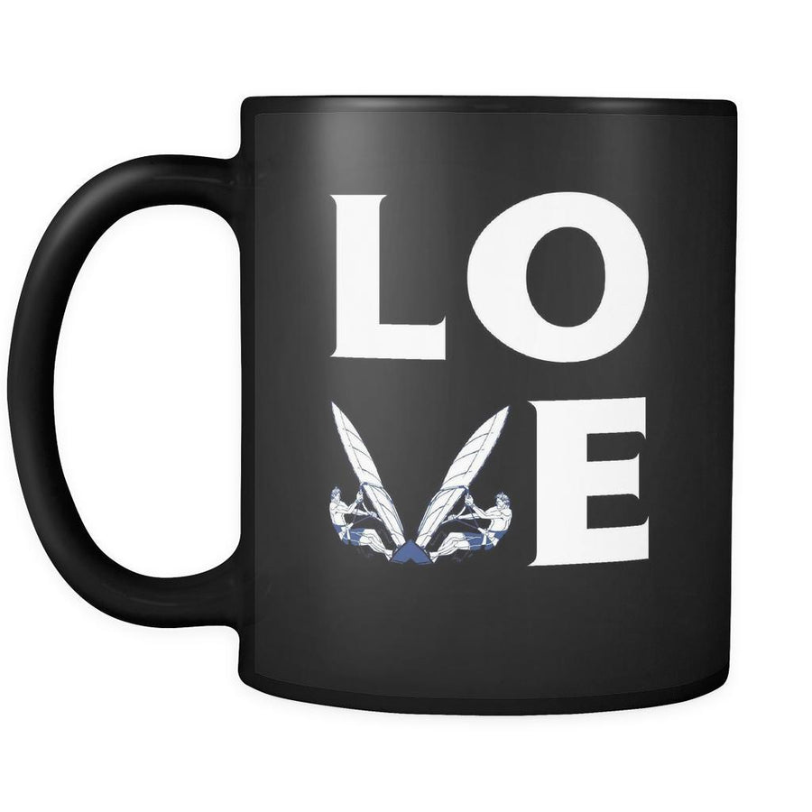 Windsurfing - LOVE Windsurfing - 11oz Black Mug-Drinkware-Teelime | shirts-hoodies-mugs