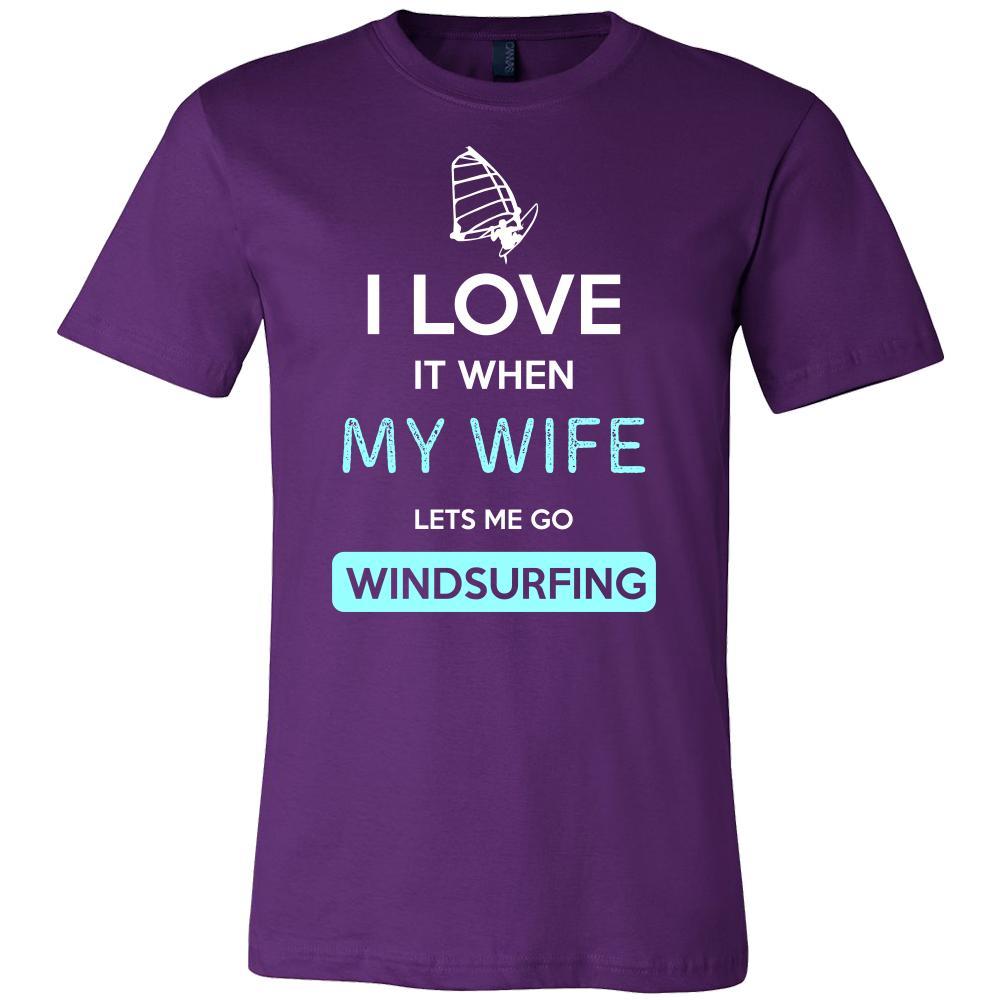 Windsurfing Shirt - I love it when my wife lets me go Windsurfing - Hobby Gift-T-shirt-Teelime | shirts-hoodies-mugs
