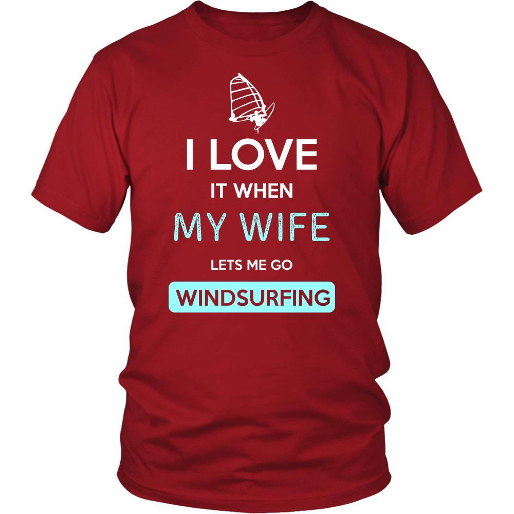 Windsurfing Shirt - I love it when my wife lets me go Windsurfing - Hobby Gift-T-shirt-Teelime | shirts-hoodies-mugs
