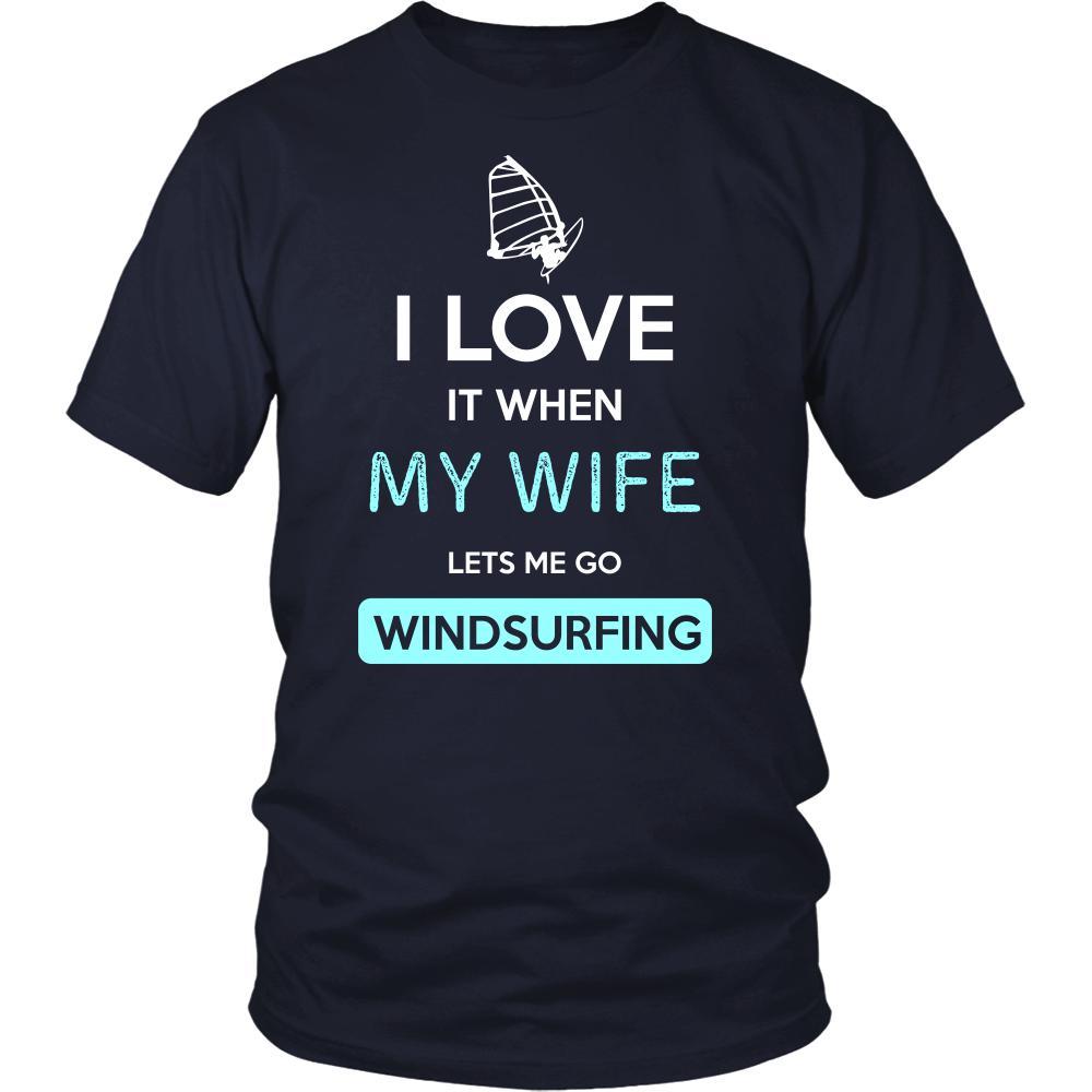 Windsurfing Shirt - I love it when my wife lets me go Windsurfing - Hobby Gift-T-shirt-Teelime | shirts-hoodies-mugs