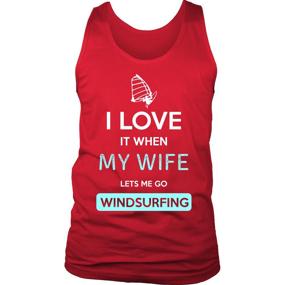 Windsurfing Shirt - I love it when my wife lets me go Windsurfing - Hobby Gift-T-shirt-Teelime | shirts-hoodies-mugs