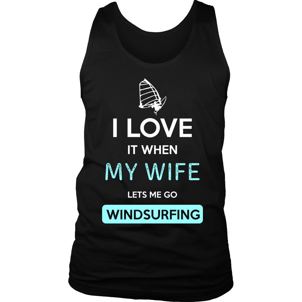 Windsurfing Shirt - I love it when my wife lets me go Windsurfing - Hobby Gift-T-shirt-Teelime | shirts-hoodies-mugs