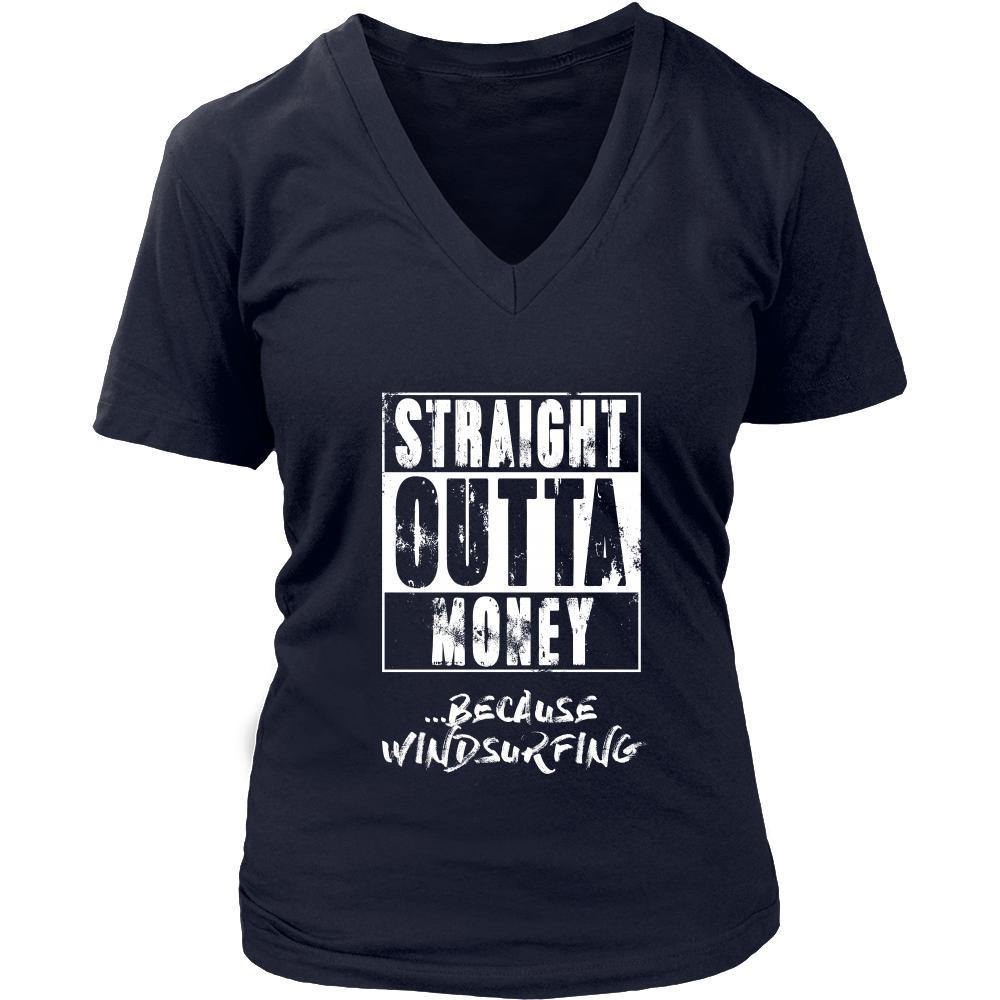 Windsurfing Shirt - Straight outta money ...because Windsurfing- Hobby Gift-T-shirt-Teelime | shirts-hoodies-mugs