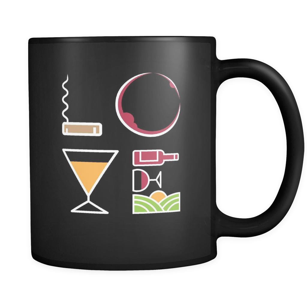 Wine - LOVE Wine - 11oz Black Mug-Drinkware-Teelime | shirts-hoodies-mugs