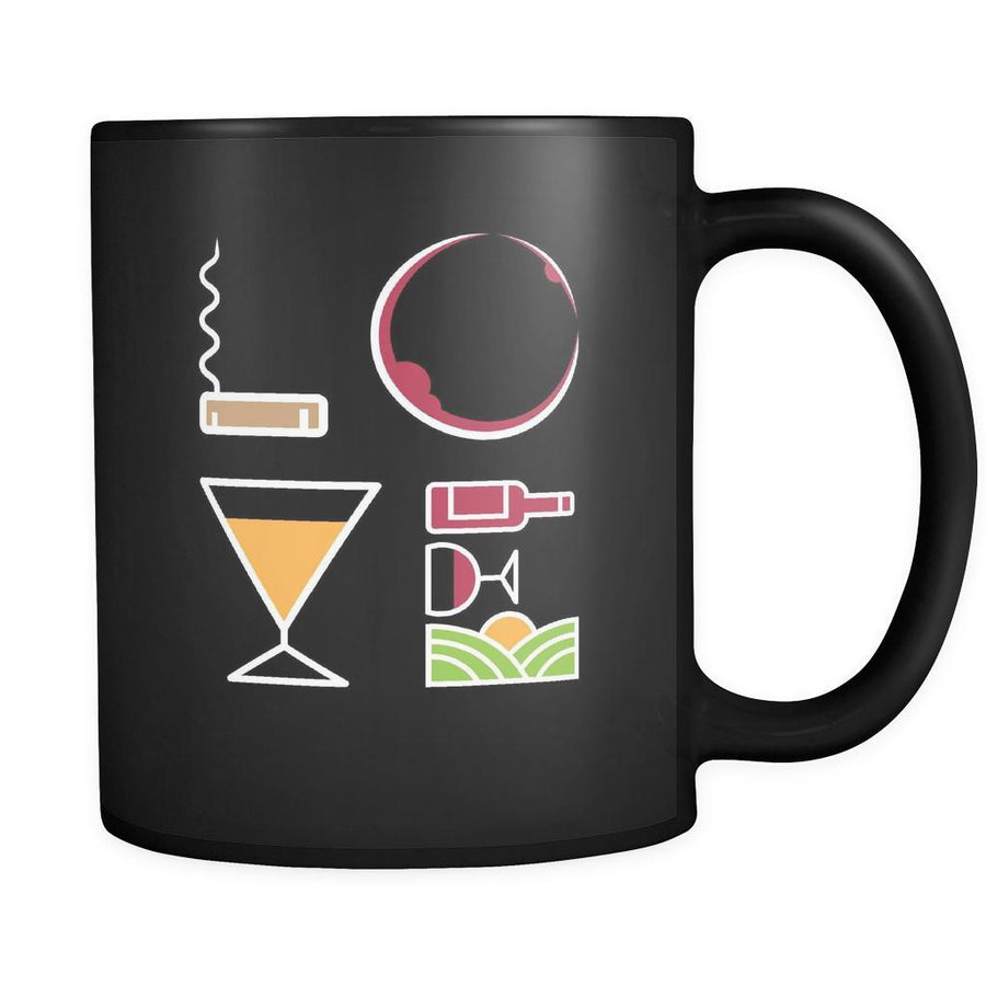 Wine - LOVE Wine - 11oz Black Mug-Drinkware-Teelime | shirts-hoodies-mugs
