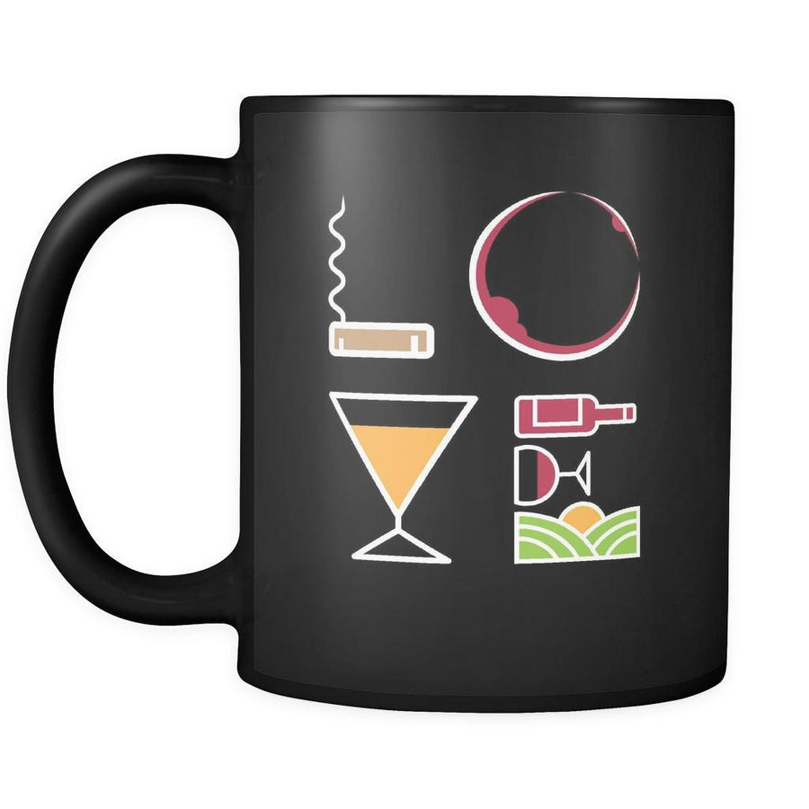 Wine - LOVE Wine - 11oz Black Mug-Drinkware-Teelime | shirts-hoodies-mugs