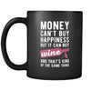 Wine Money can't buy happiness but it can buy wine and that's kind of the same thing 11oz Black Mug-Drinkware-Teelime | shirts-hoodies-mugs