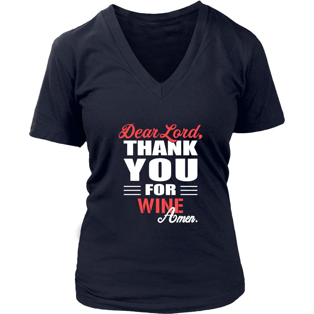 Wine Shirt - Dear Lord, thank you for Wine Amen- Drink Lover-T-shirt-Teelime | shirts-hoodies-mugs