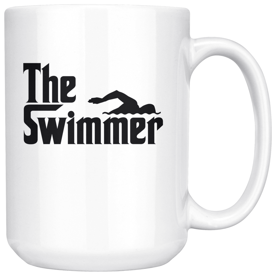 The Swimmer 15 oz White Mug-Drinkware-Teelime | shirts-hoodies-mugs