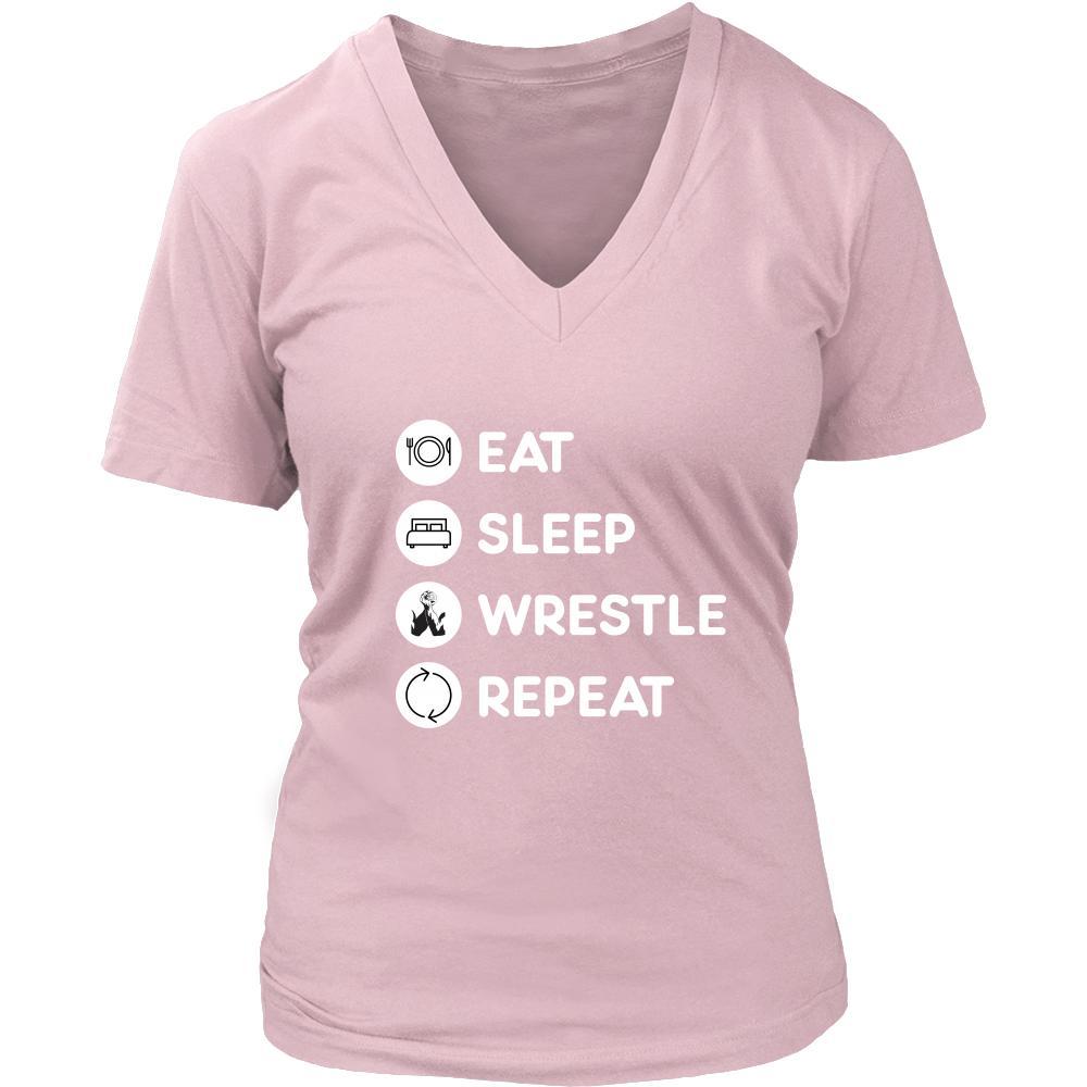 Wrestling - Eat Sleep Wrestle Repeat - Wrestler Sport Shirt-T-shirt-Teelime | shirts-hoodies-mugs