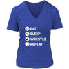 Wrestling - Eat Sleep Wrestle Repeat - Wrestler Sport Shirt-T-shirt-Teelime | shirts-hoodies-mugs