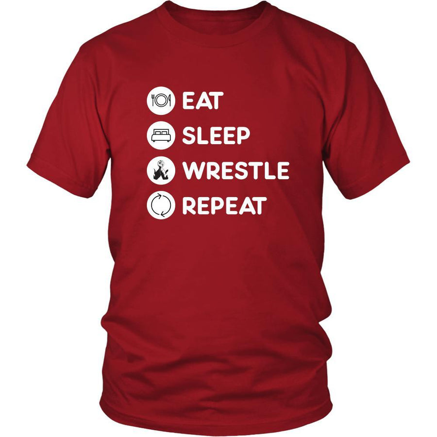 Wrestling - Eat Sleep Wrestle Repeat - Wrestler Sport Shirt-T-shirt-Teelime | shirts-hoodies-mugs