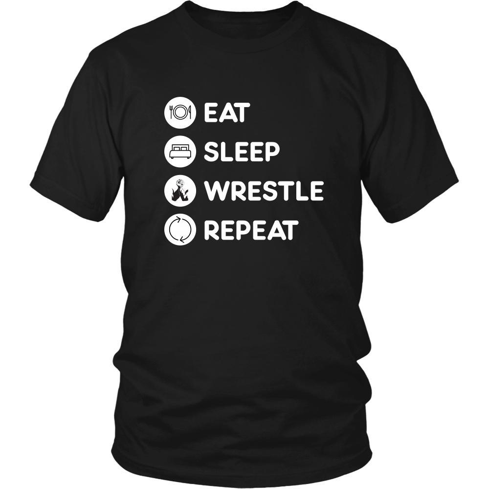 Wrestling - Eat Sleep Wrestle Repeat - Wrestler Sport Shirt-T-shirt-Teelime | shirts-hoodies-mugs
