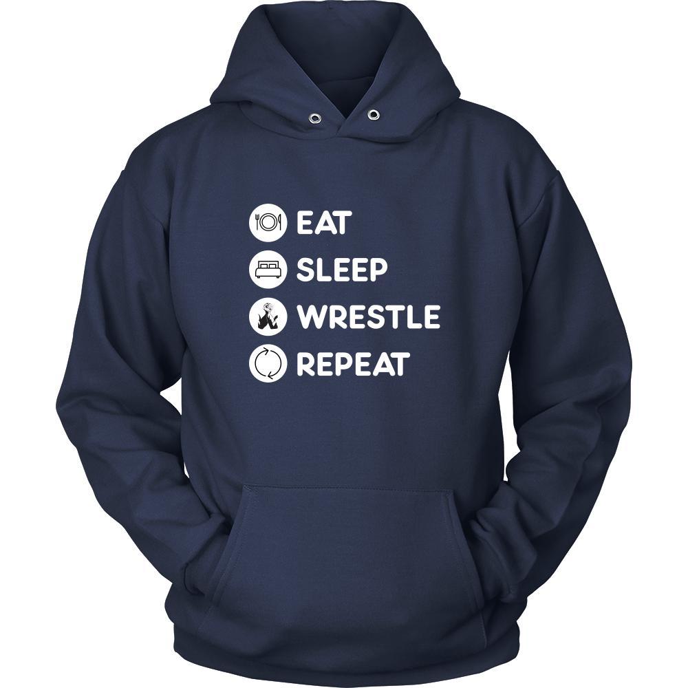 Wrestling - Eat Sleep Wrestle Repeat - Wrestler Sport Shirt-T-shirt-Teelime | shirts-hoodies-mugs