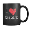 Wrestling I Love Wrestling 11oz Black Mug-Drinkware-Teelime | shirts-hoodies-mugs