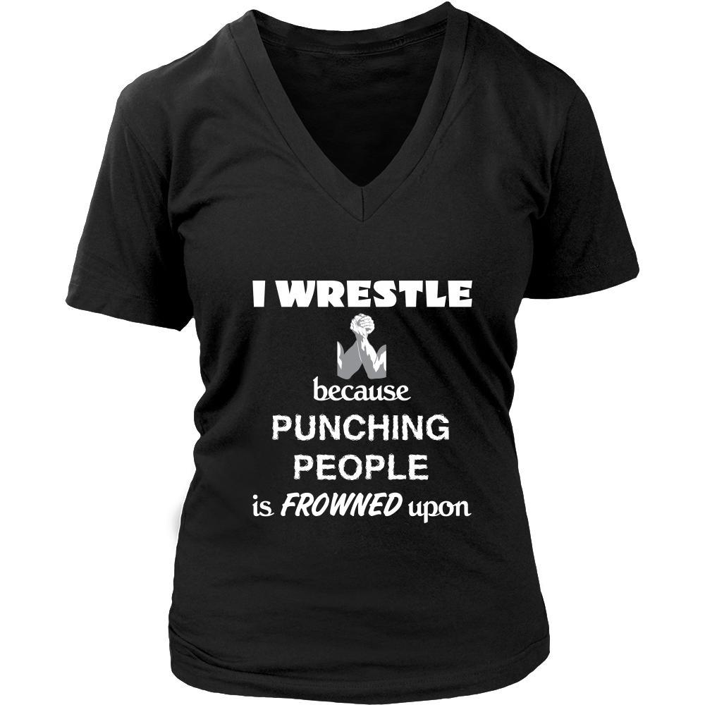 Wrestling - I Wrestle because punching people is frowned upon - Sport Shirt-T-shirt-Teelime | shirts-hoodies-mugs