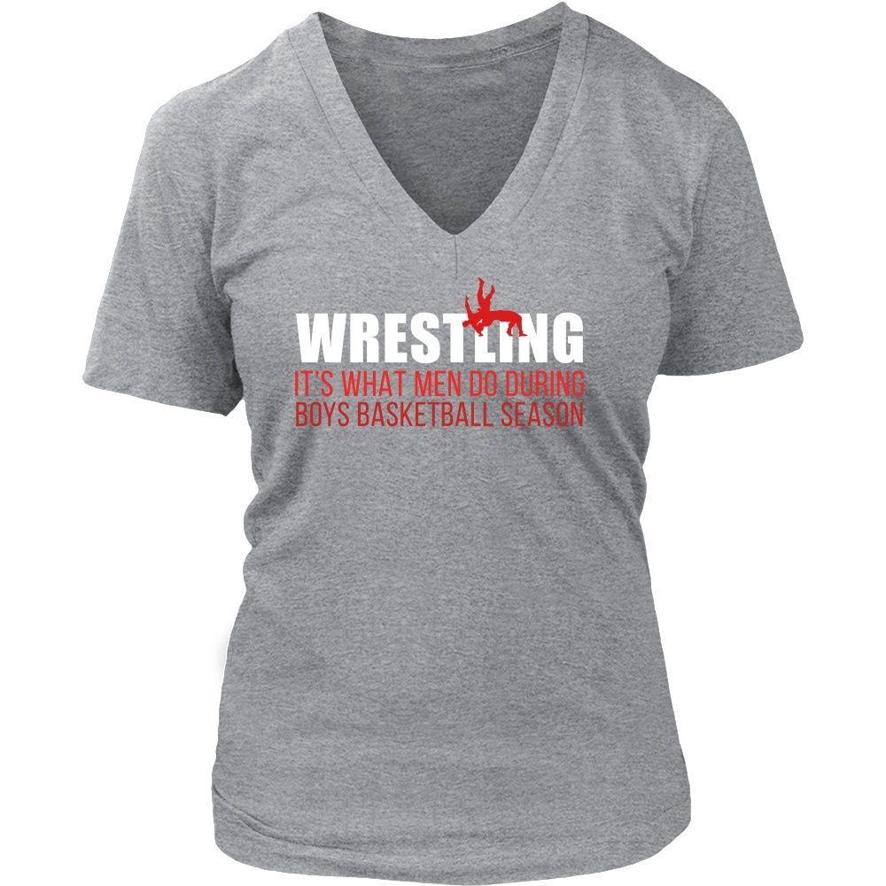 Wrestling T Shirt - It's what men do during boys basketball season-T-shirt-Teelime | shirts-hoodies-mugs