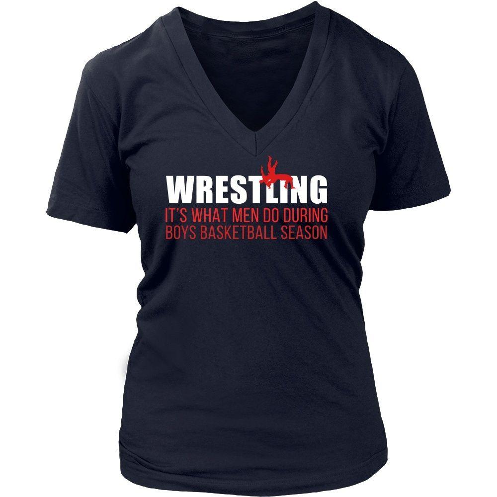 Wrestling T Shirt - It's what men do during boys basketball season-T-shirt-Teelime | shirts-hoodies-mugs