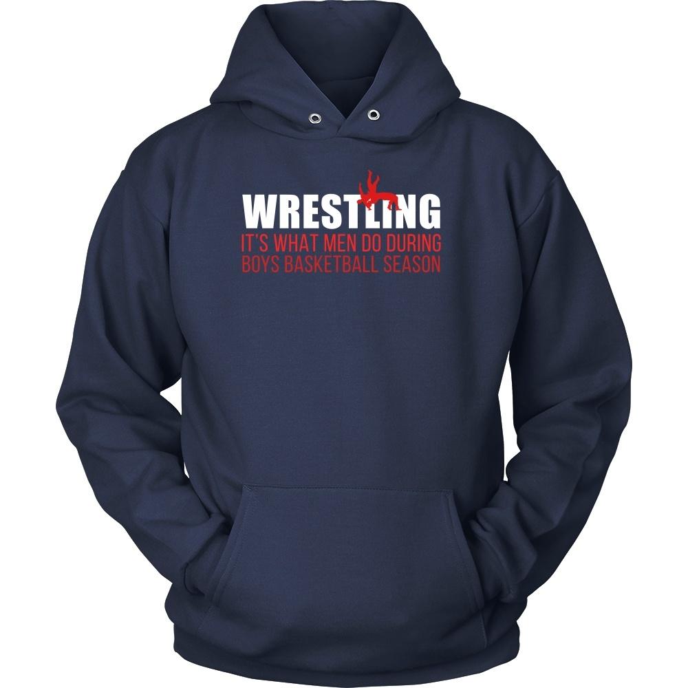 Wrestling T Shirt - It's what men do during boys basketball season-T-shirt-Teelime | shirts-hoodies-mugs