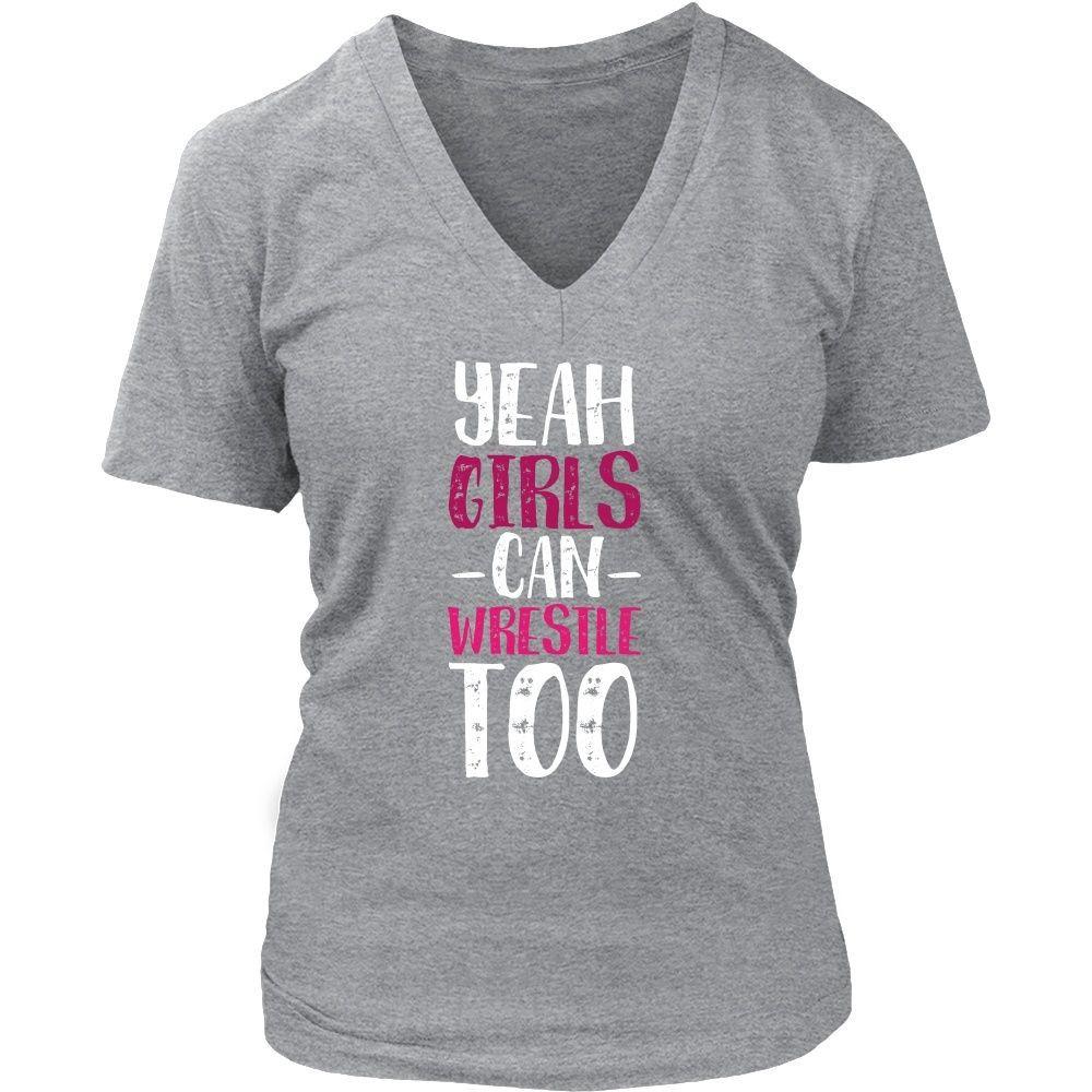 Wrestling T Shirt - Yeah Girls can wrestle too-T-shirt-Teelime | shirts-hoodies-mugs